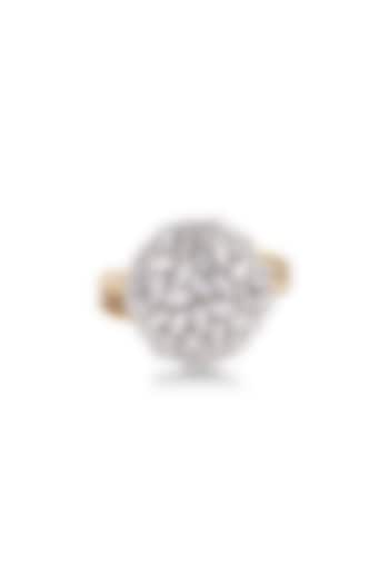 Yellow Gold Finish Baguette Diamond Spherical Ring by OnlyCarats at Pernia's Pop Up Shop