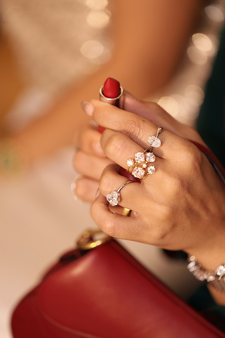 Rose Gold Finish Round Pink Diamond Ring by OnlyCarats at Pernia's Pop Up Shop