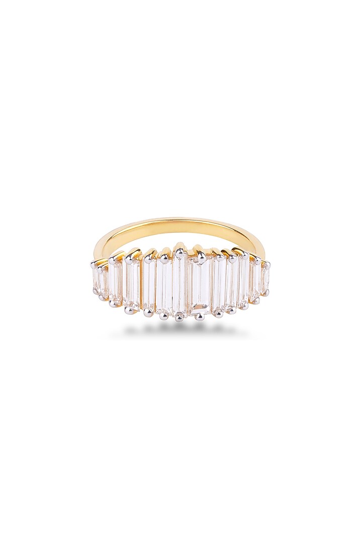 Rose Gold Finish Baguette-Cut Diamond Ring by OnlyCarats at Pernia's Pop Up Shop