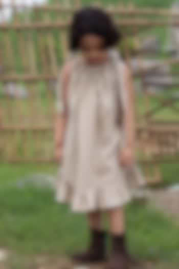 Abalone Linen Knee-Length Dress For Girls by Onari kids at Pernia's Pop Up Shop