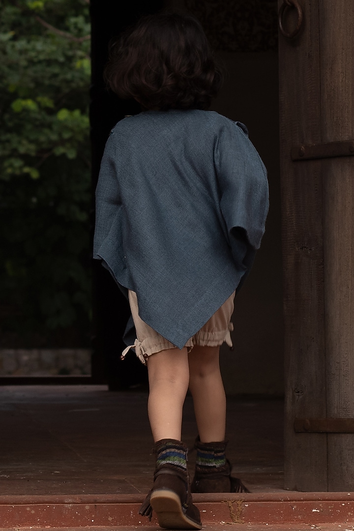 Beige Linen Shorts For Girls by Onari kids at Pernia's Pop Up Shop