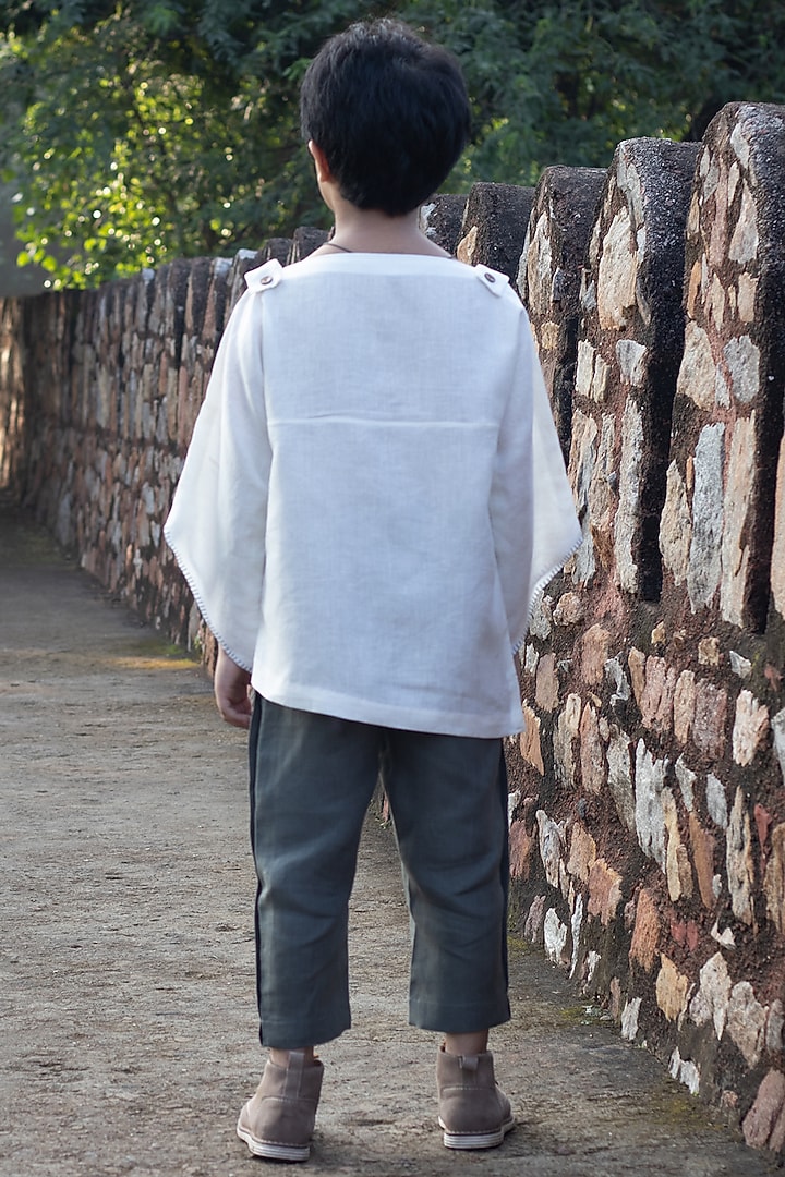 White Linen Top For Boys by Onari kids at Pernia's Pop Up Shop