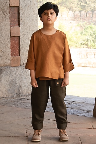 Army-Green Harem Pants For Boys by Onari kids