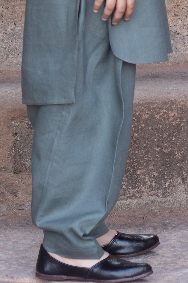 Viridian-Green Pathani Kurta Set For Boys by Onari kids at Pernia's Pop Up Shop