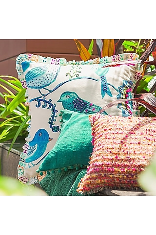 Blue & Turquoise Cotton Cushion Cover by Onset homes