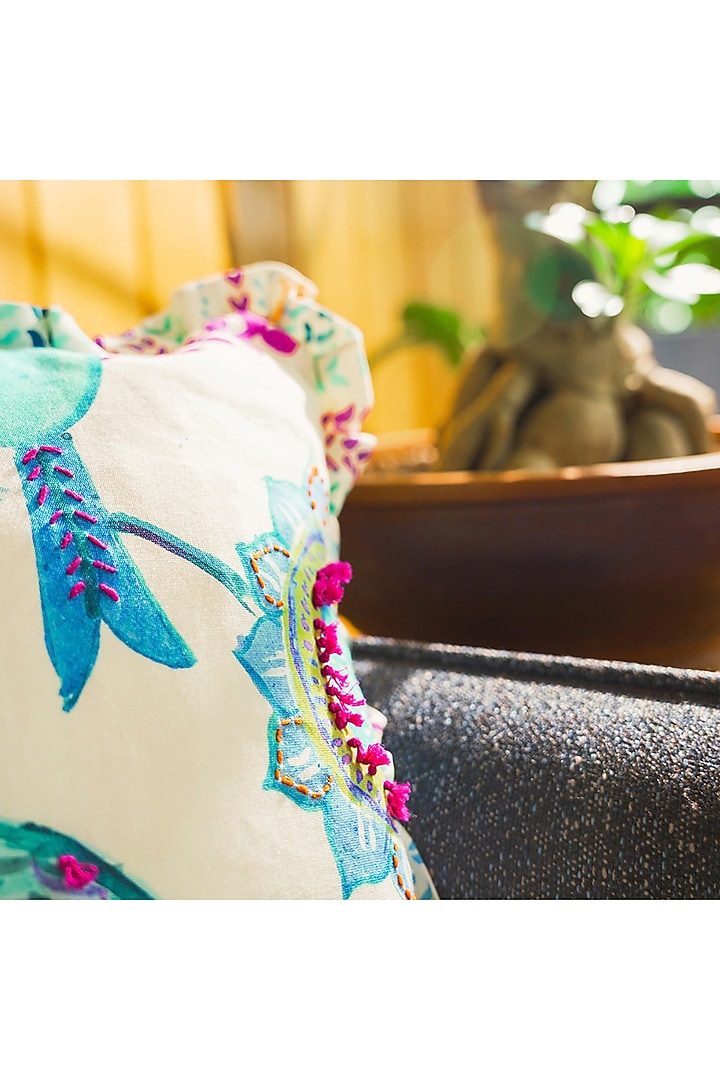Blue & Turquoise Cotton Cushion Cover by Onset homes at Pernia's Pop Up Shop