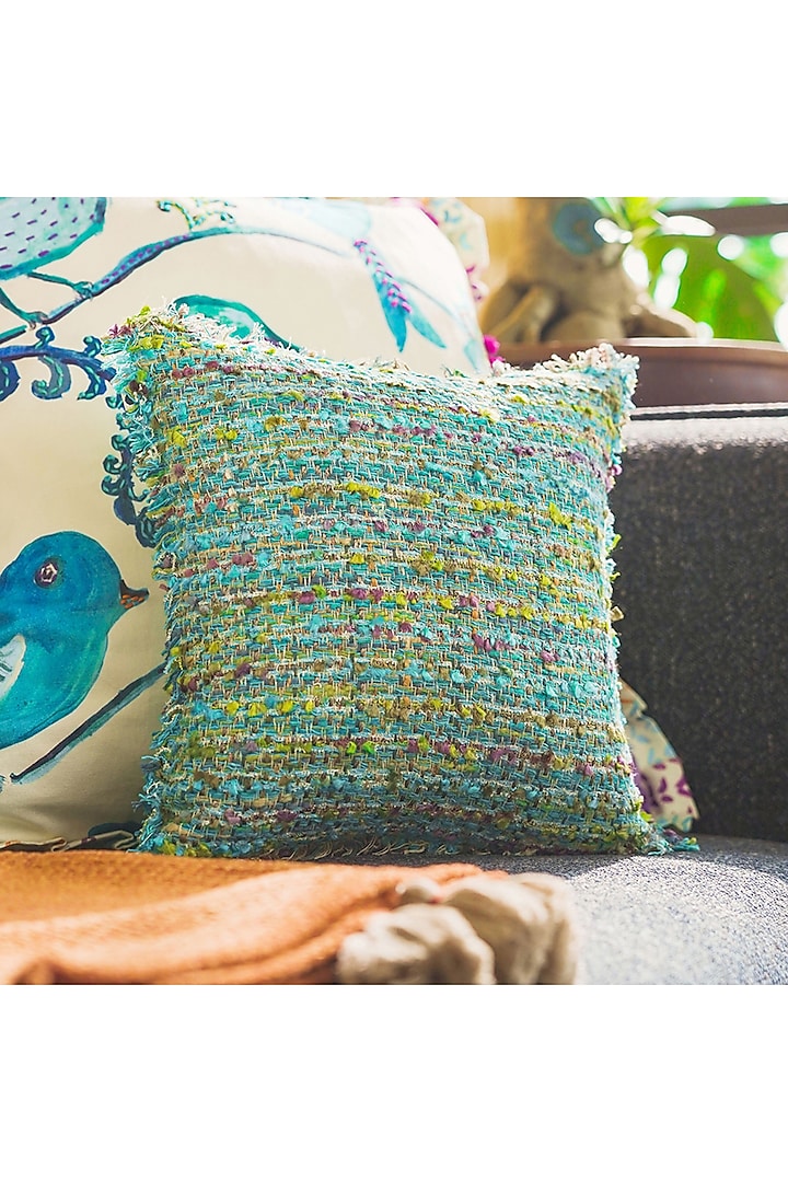 Blue & Turquoise Cotton Cushion Cover by Onset homes at Pernia's Pop Up Shop