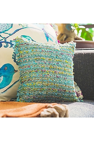 Blue & Turquoise Cotton Cushion Cover by Onset homes