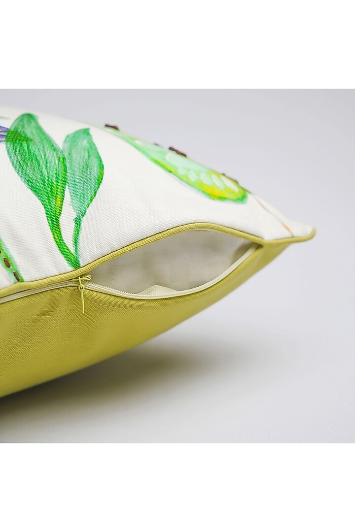 Green & Lime Green Cotton Cushion Cover by Onset homes at Pernia's Pop Up Shop