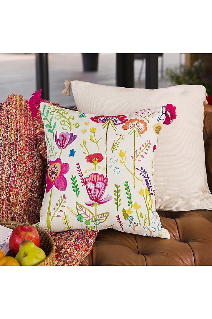 Pink & Fuchsia Cotton Cushion Cover by Onset homes at Pernia's Pop Up Shop