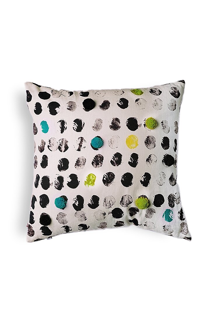 Green & Turquoise Cotton Polka Cushion Cover by Onset homes at Pernia's Pop Up Shop