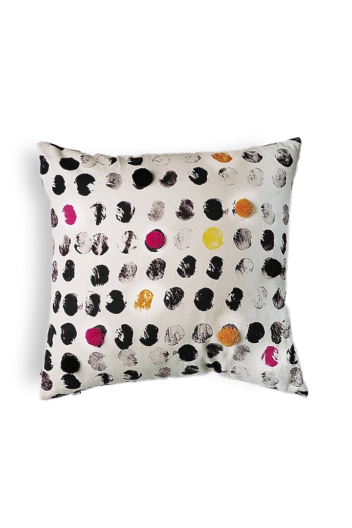 Pink & Fuchsia Cotton Polka Cushion Cover by Onset homes at Pernia's Pop Up Shop
