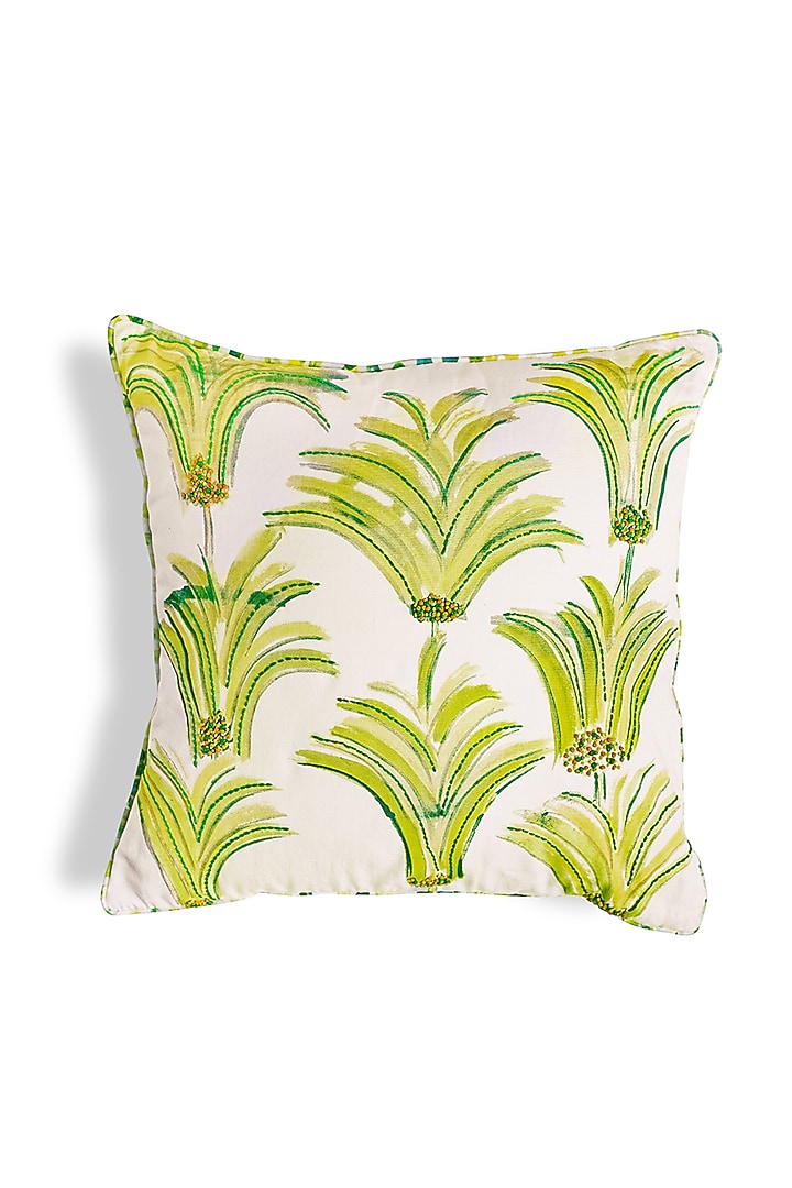 Green & Lime Green Cotton Cushion Cover by Onset homes at Pernia's Pop Up Shop