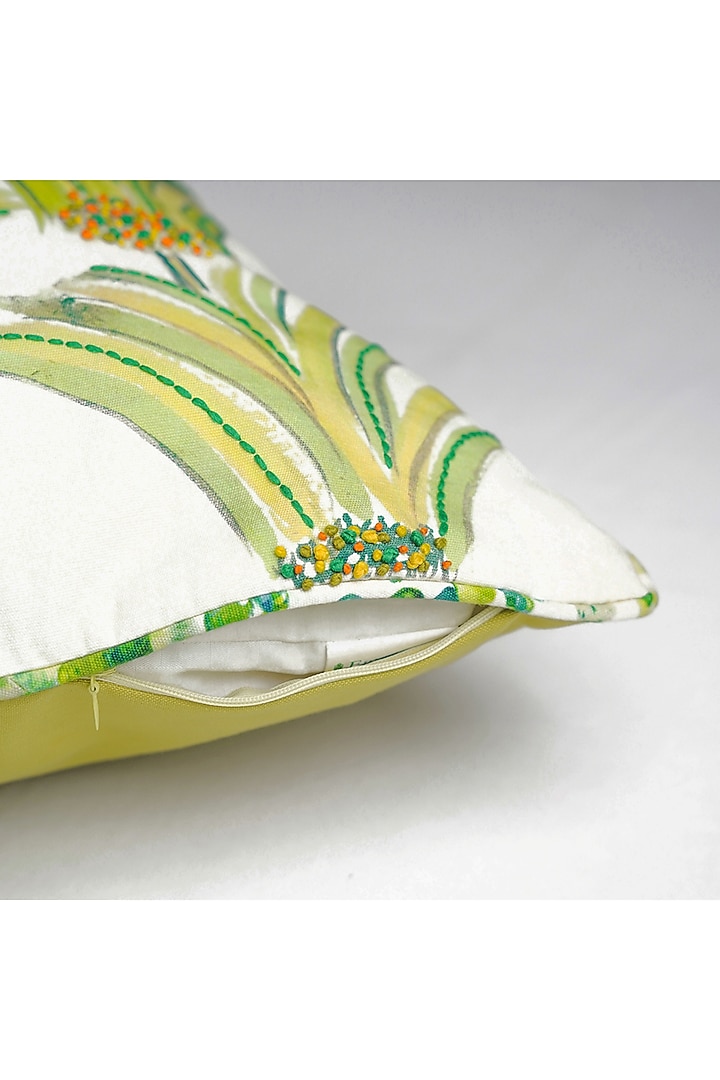 Green & Lime Green Cotton Cushion Cover by Onset homes at Pernia's Pop Up Shop