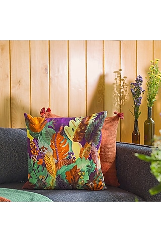 Orange & Tangerine Cotton Cushion Cover by Onset homes