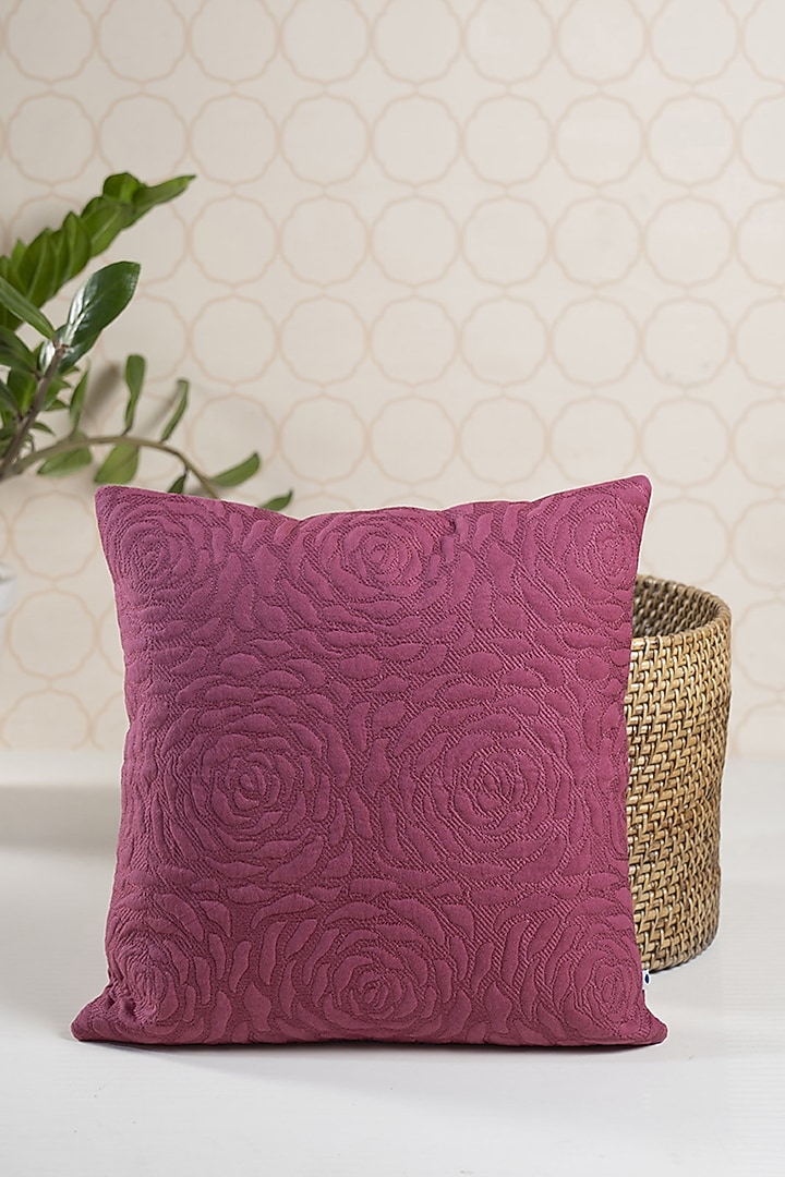 Onset Homes Nagari Hand Embroidered Cushion-Brown main image 1