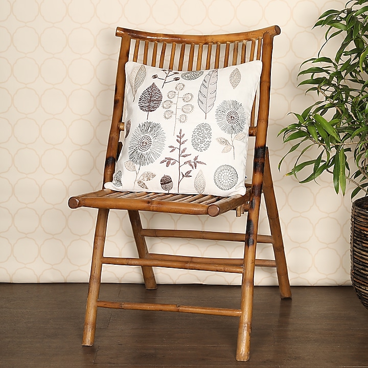 Foggy Dew Embroidered Cushion Cover by Onset homes