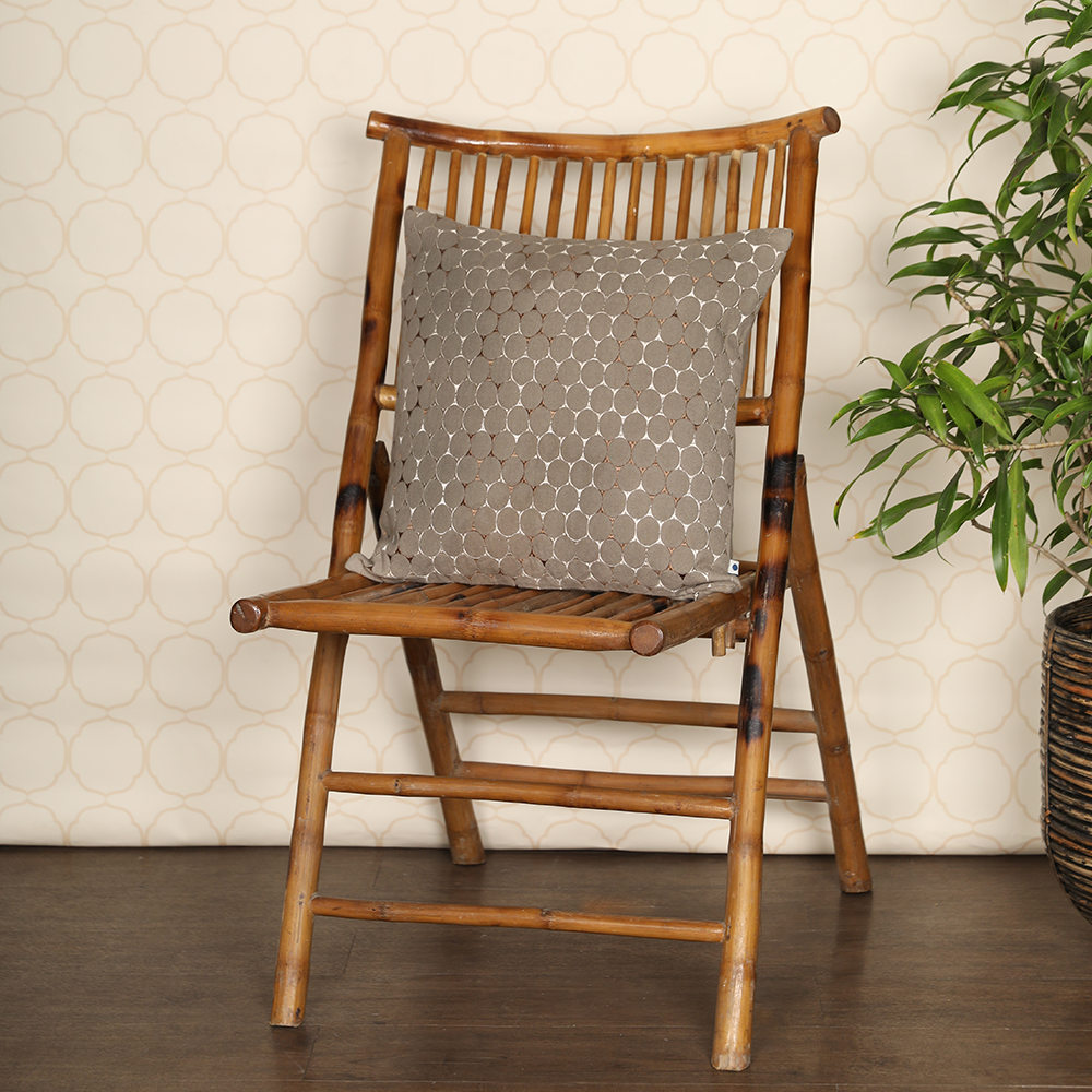 Pewter Embroidered Cushion Cover by Onset homes at Pernia's Pop Up Shop