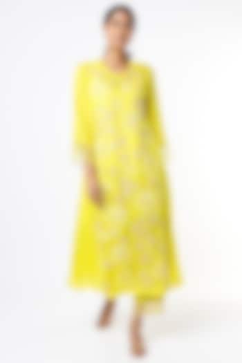 Yellow Pants With Organza Hem by One not two