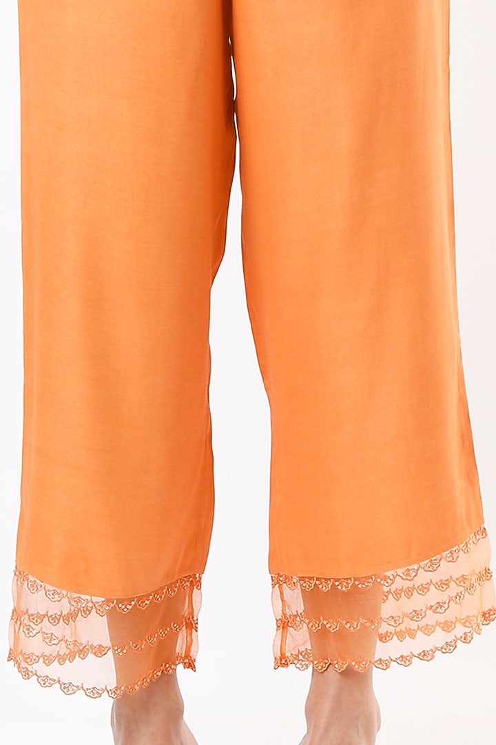 Papaya Embroidered Palazzo Pants by One not two at Pernia's Pop Up Shop