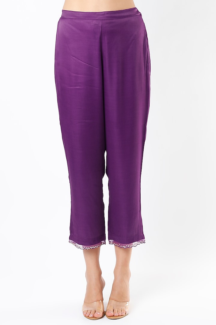 Violet Modal Satin Pants by One not two at Pernia's Pop Up Shop