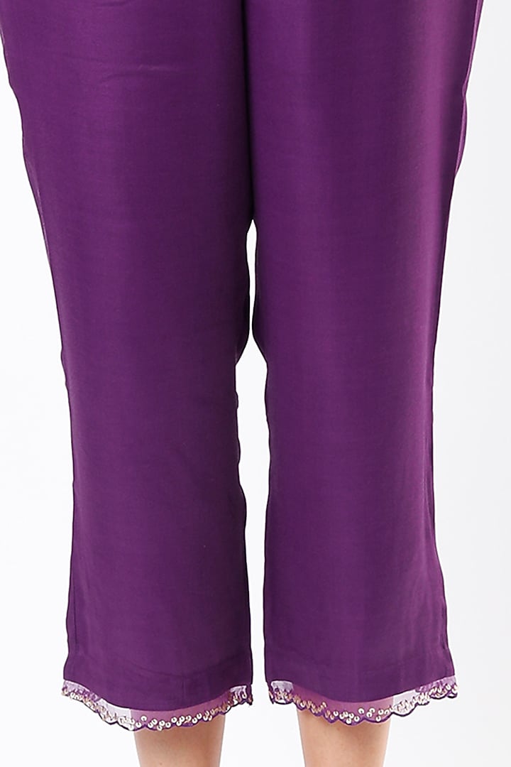Violet Modal Satin Pants by One not two at Pernia's Pop Up Shop