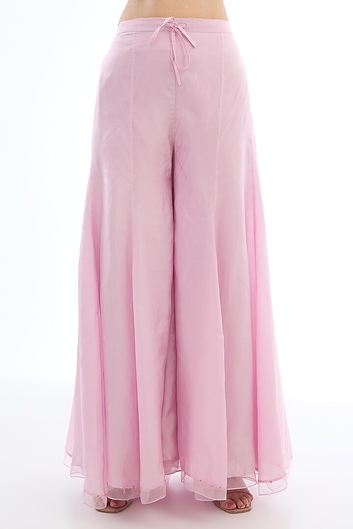 Lilac Viscose Silk Crushed Gharara Set by One not two at Pernia's Pop Up Shop