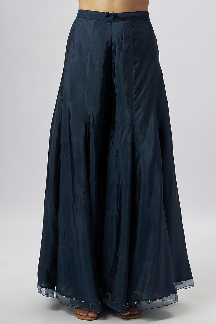 Blue Viscose Silk Party Wear Sharara Set by One not two at Pernia's Pop Up Shop