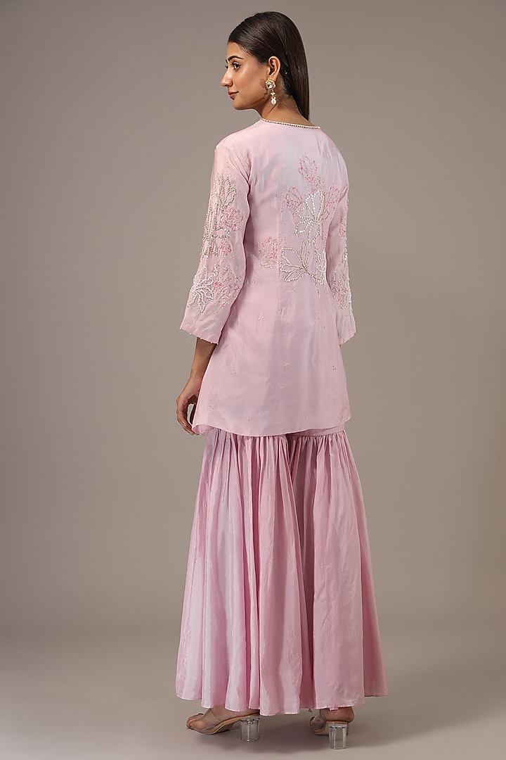 Lilac Silk Wedding Sharara Set by One not two at Pernia's Pop Up Shop