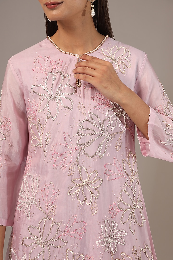 Lilac Silk Wedding Sharara Set by One not two at Pernia's Pop Up Shop