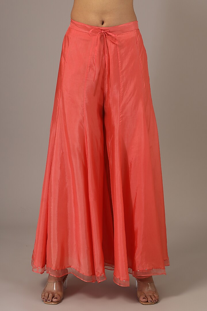Orange Silk Wedding Sharara Set by One not two at Pernia's Pop Up Shop