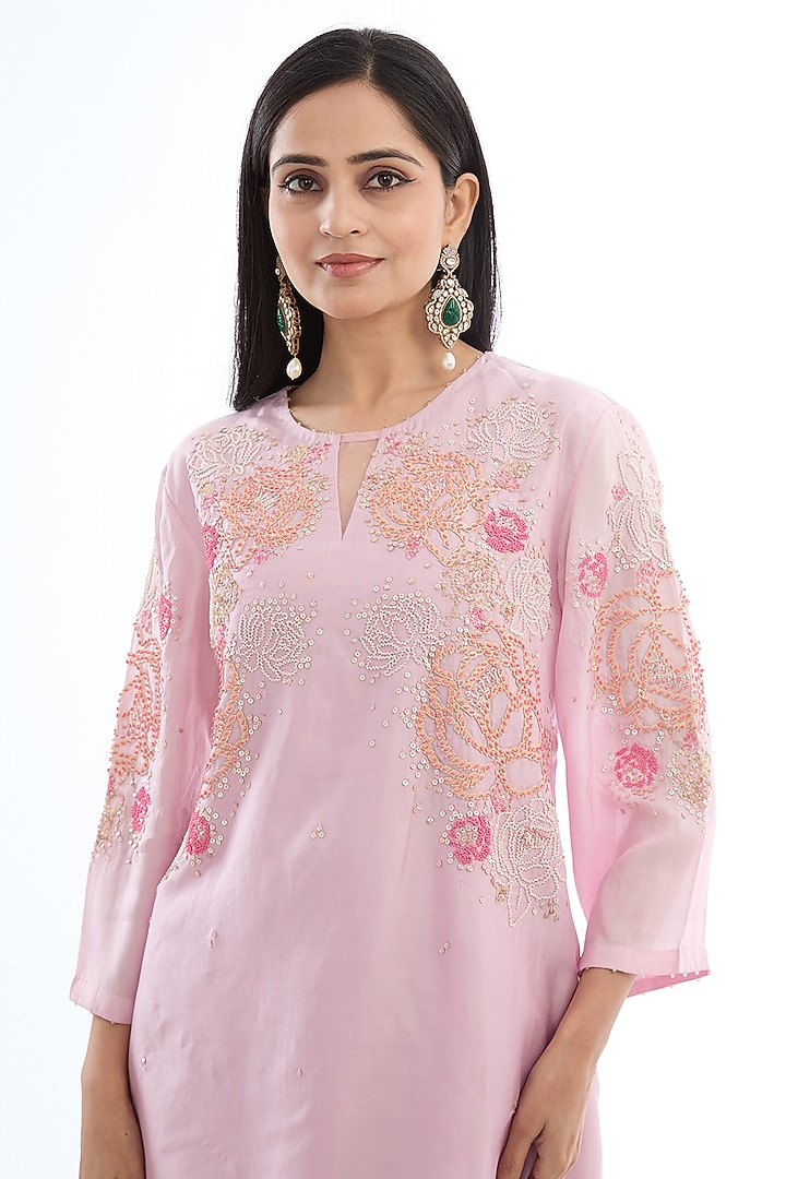 Lilac Modal Satin Party Wear Sharara Set by One not two at Pernia's Pop Up Shop