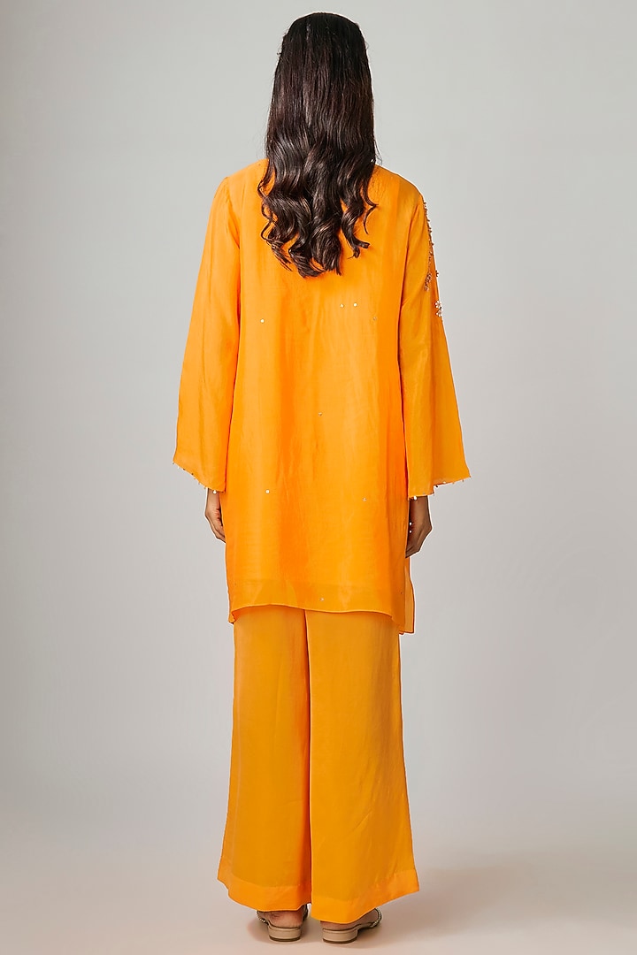 Tangerine Bemberg Silk Co-Ord Set by One not two at Pernia's Pop Up Shop