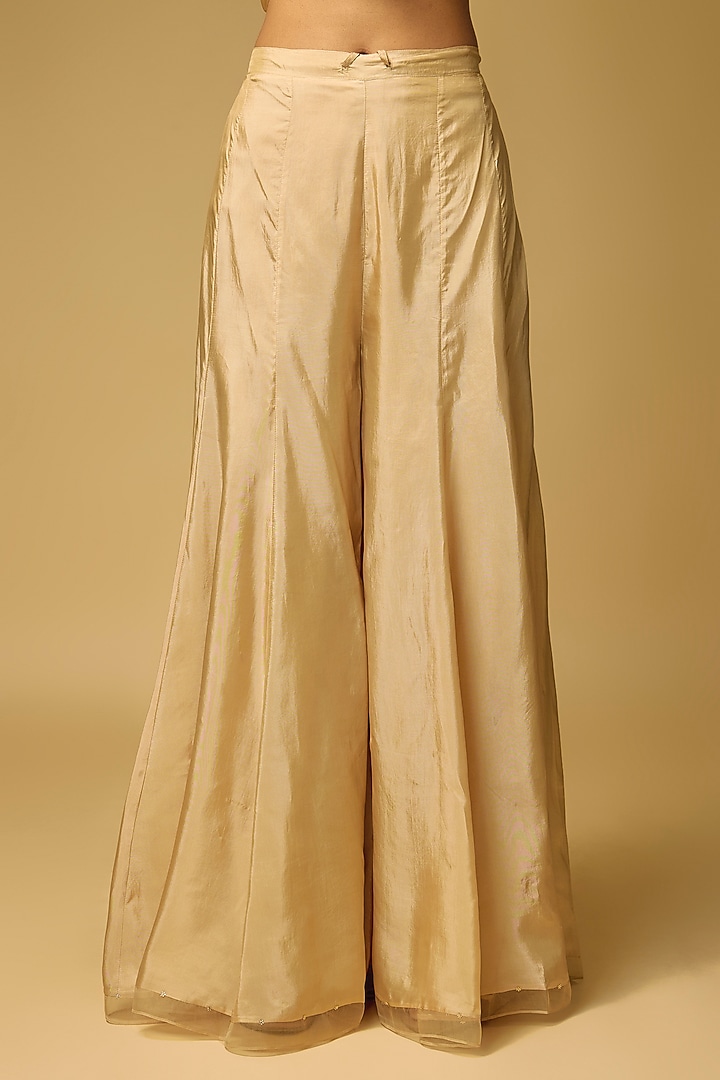 Shell-Colored Silk Wedding Sharara Set by One not two at Pernia's Pop Up Shop