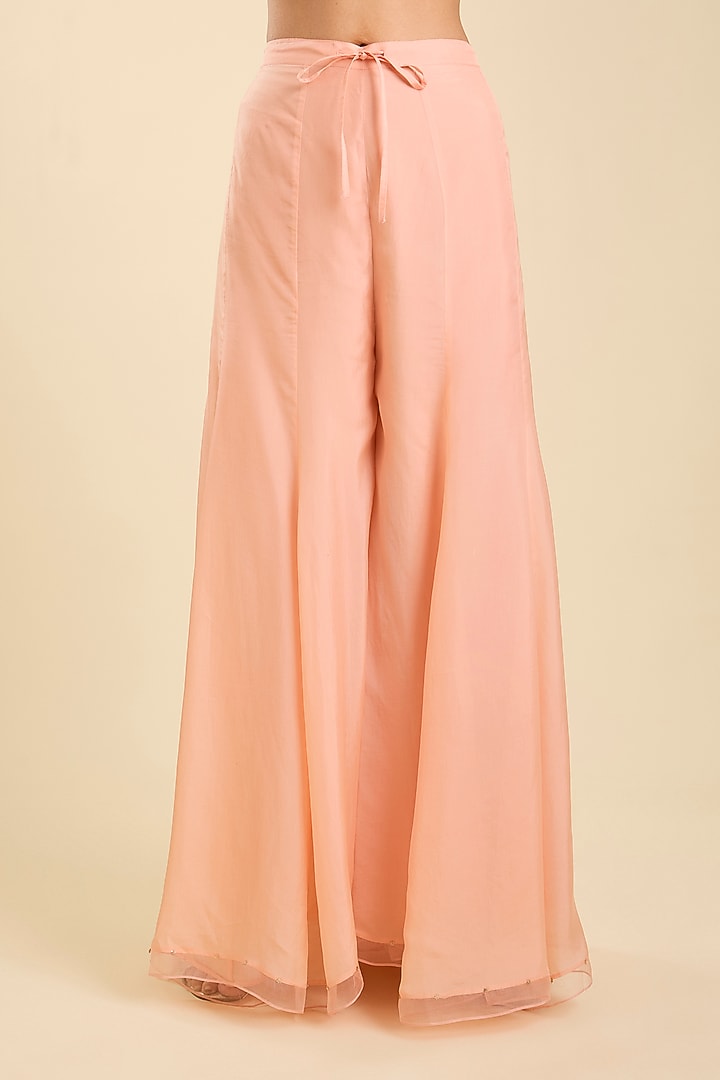 Blush Pink Silk Hand Embroidered Wedding Sharara Set by One not two at Pernia's Pop Up Shop