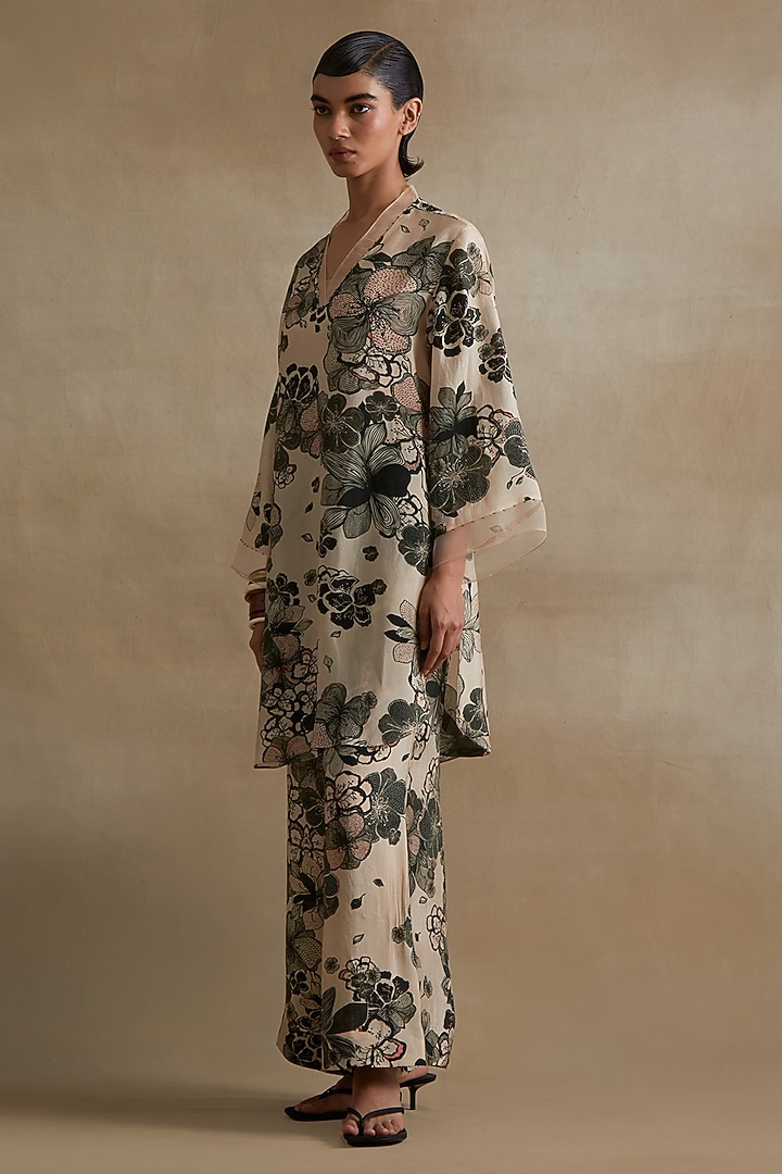 Clay Colored Silk Co-Ord Set by One not two at Pernia's Pop Up Shop