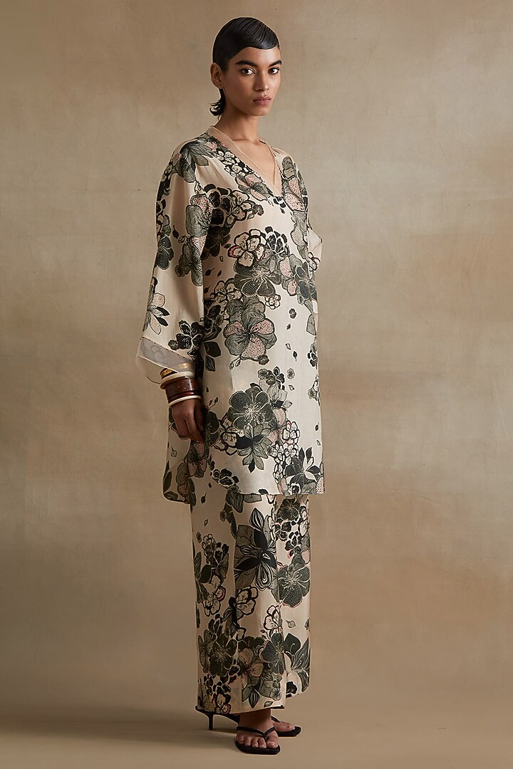 Clay Colored Silk Co-Ord Set by One not two at Pernia's Pop Up Shop