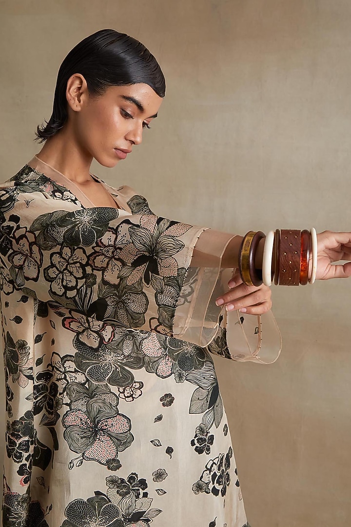 Clay Colored Silk Co-Ord Set by One not two at Pernia's Pop Up Shop