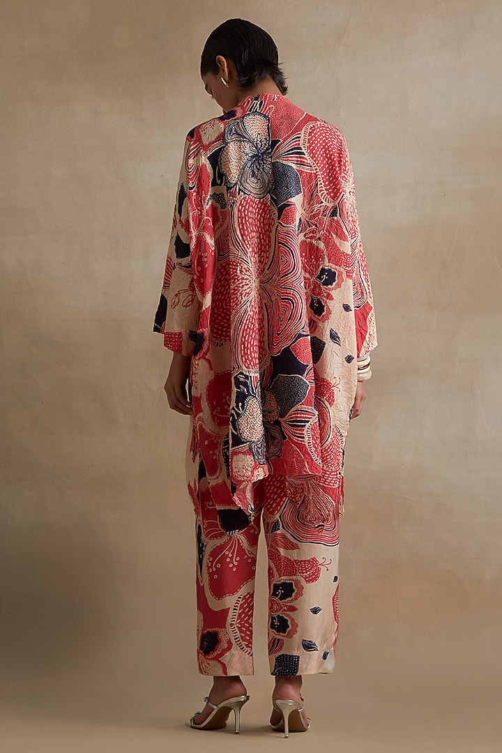 Tomato Colored Silk Co-Ord Set by One not two at Pernia's Pop Up Shop