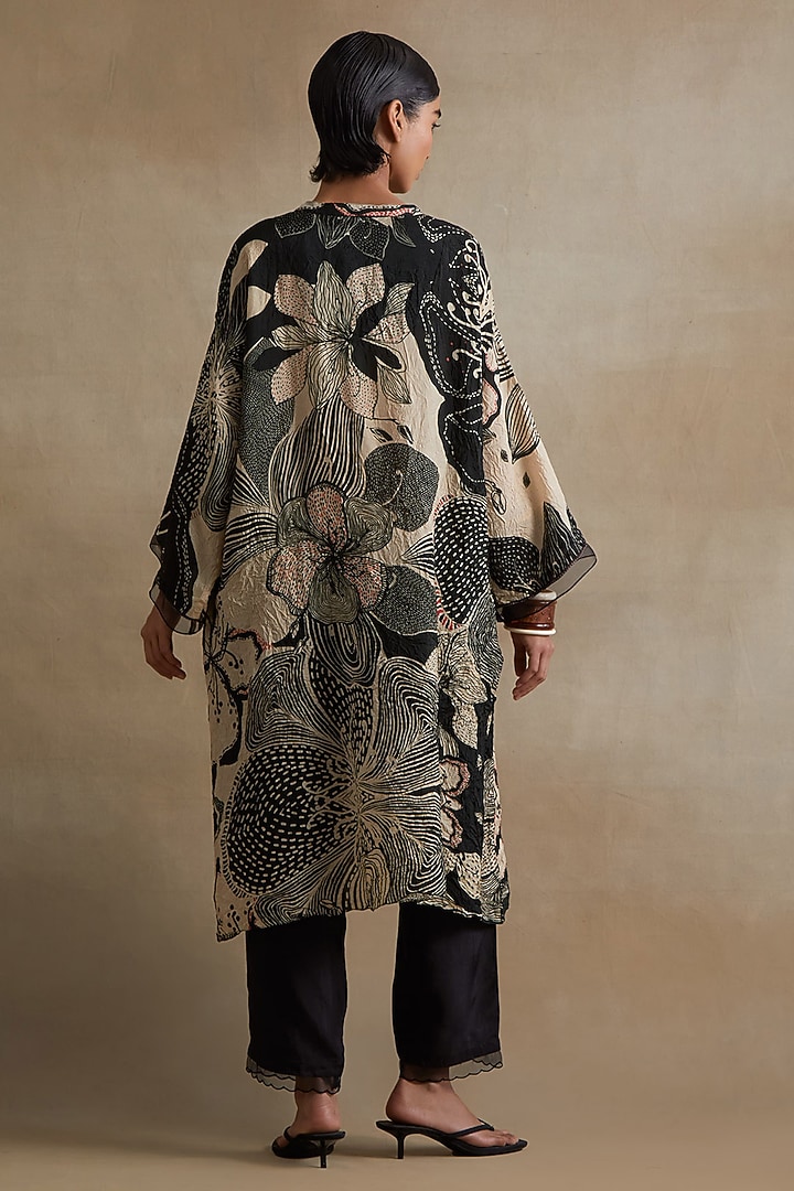 Clay Colored Silk Sequins Embroidered Kurta Set by One not two at Pernia's Pop Up Shop