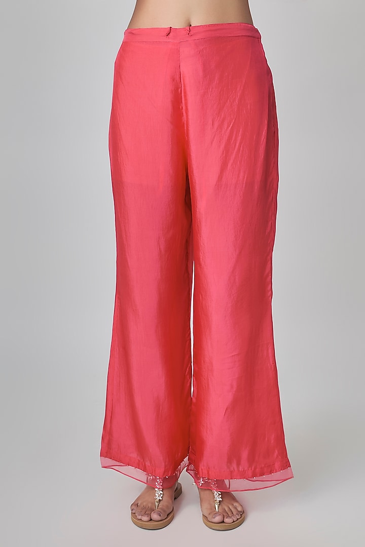 Raspberry Silk Embroidered Co-Ord Set by One not two at Pernia's Pop Up Shop