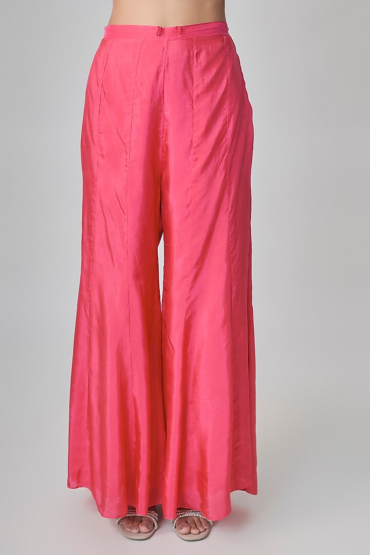 Raspberry Silk Wedding Sharara Set by One not two at Pernia's Pop Up Shop
