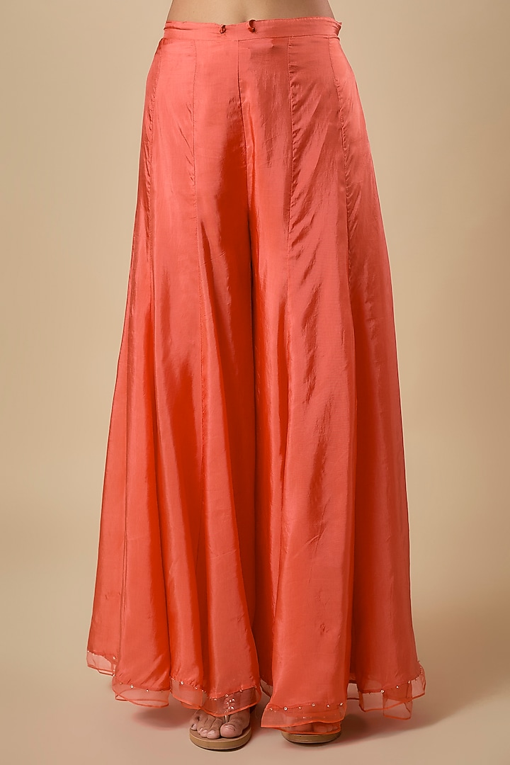 Vermillion Silk Wedding Sharara Set by One not two at Pernia's Pop Up Shop