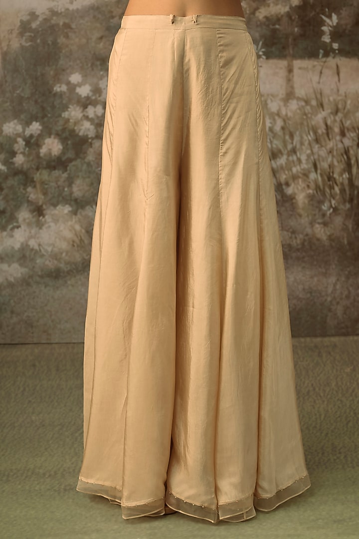 Shell-Colored Silk Wedding Sharara Set by One not two at Pernia's Pop Up Shop