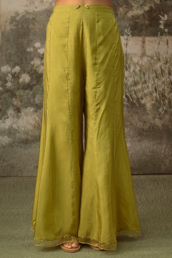 Heena Green Silk Wedding Sharara Set by One not two at Pernia's Pop Up Shop