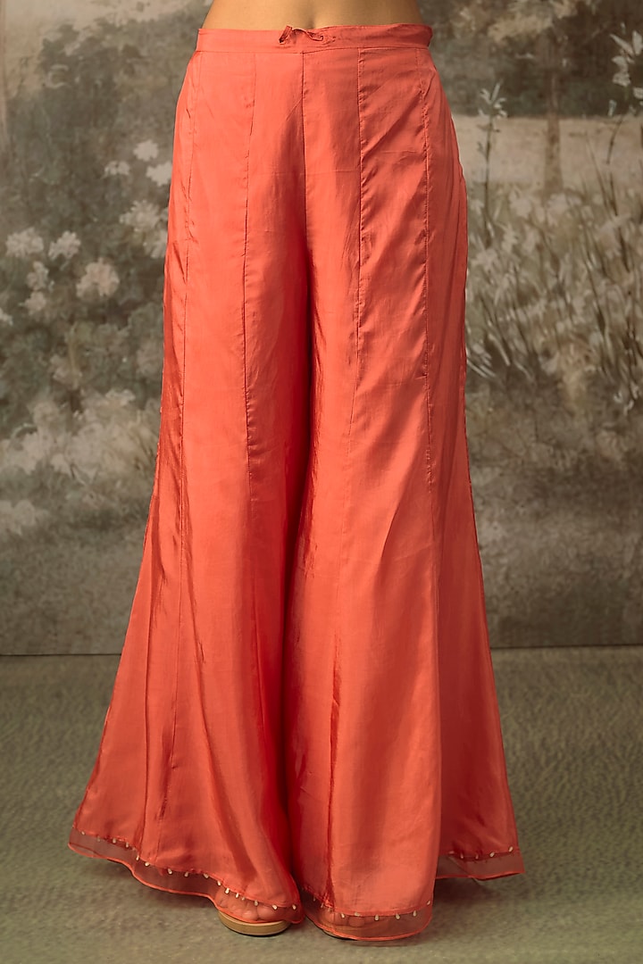 Vermillion Silk Wedding Sharara Set by One not two at Pernia's Pop Up Shop