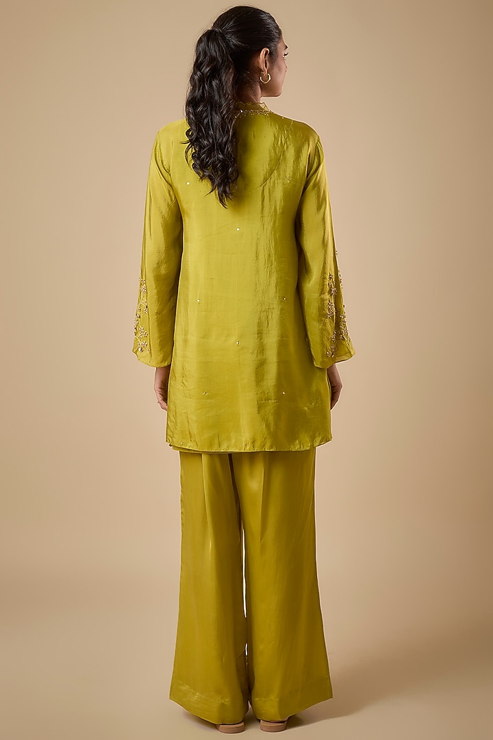 Heena Green Silk Kurta Set by One not two at Pernia's Pop Up Shop