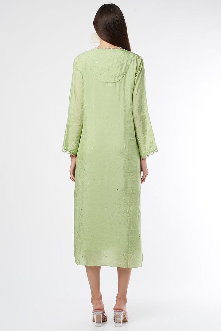 Mint Embroidered A-Line Kurta by One not two at Pernia's Pop Up Shop