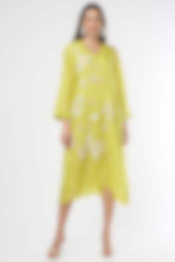 Mustard Embroidered Kurta by One not two
