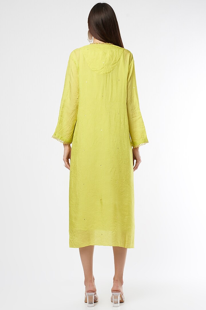 Mustard Embroidered Kurta by One not two at Pernia's Pop Up Shop